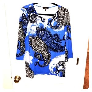 Paisley blouse. With silver decor at top
